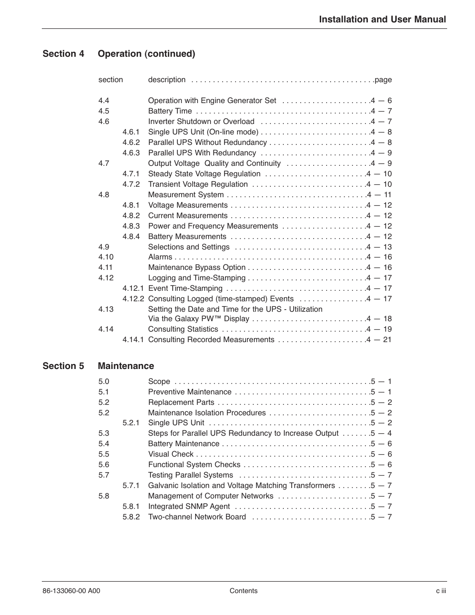 MGE UPS Systems GALAXY PW 225KVA User Manual | Page 9 / 104