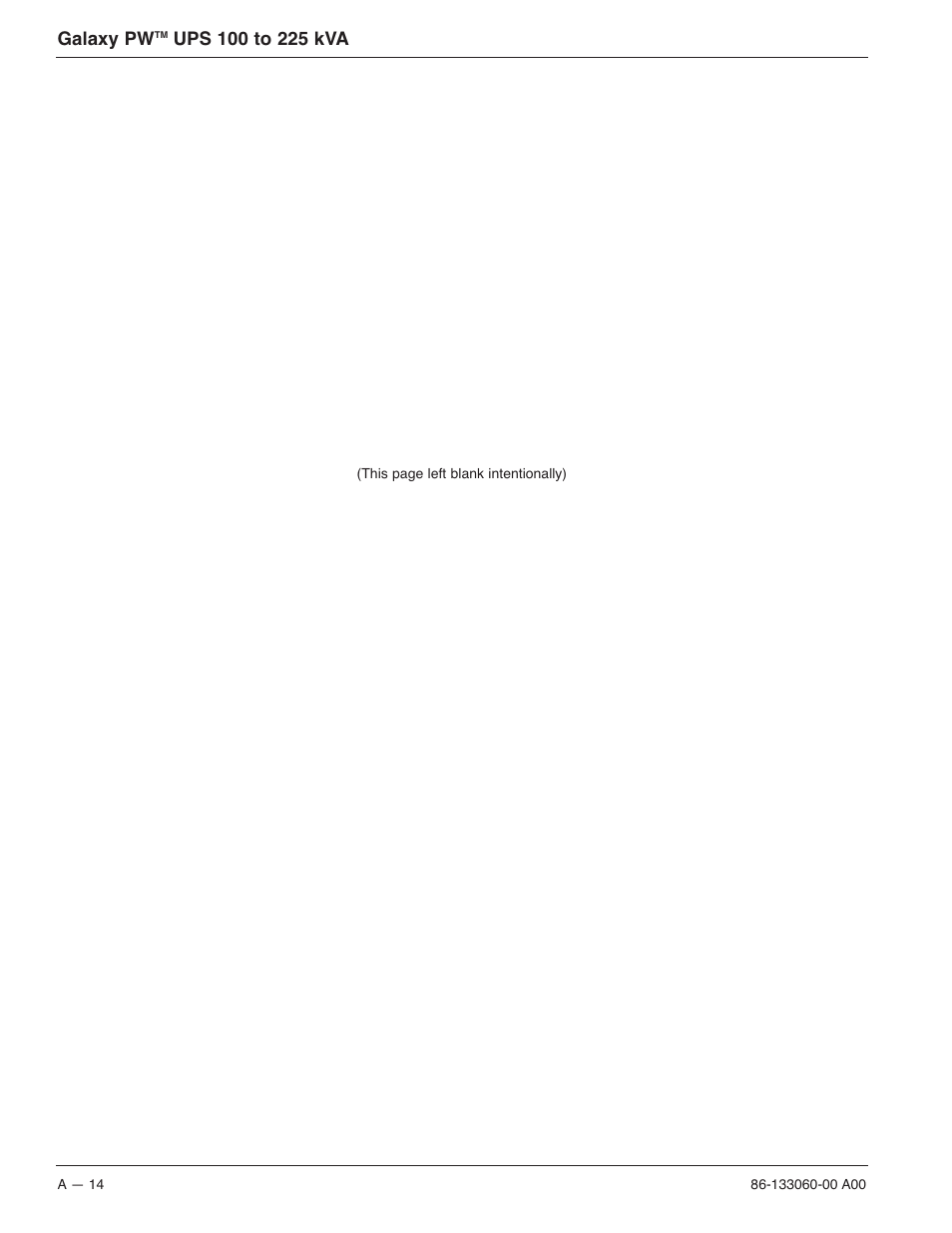 Galaxy pw | MGE UPS Systems GALAXY PW 225KVA User Manual | Page 92 / 104