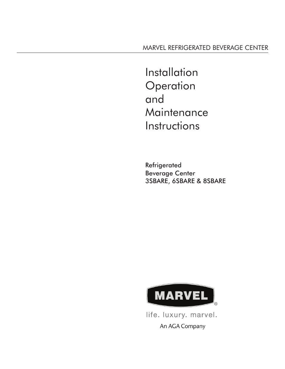 Marvel Industries 3SBARE User Manual | 12 pages
