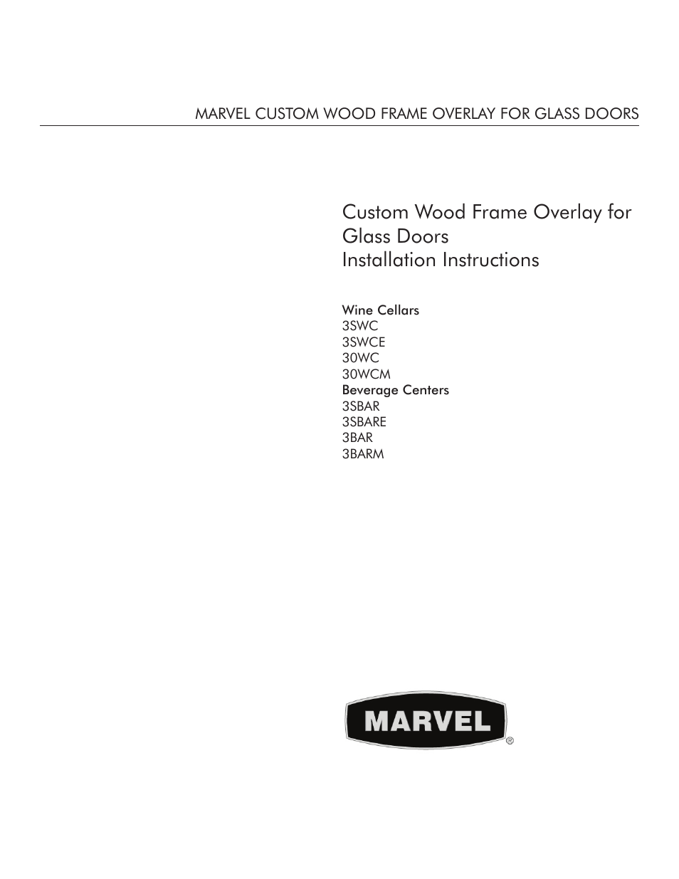 Marvel Industries 30WCM User Manual | 8 pages