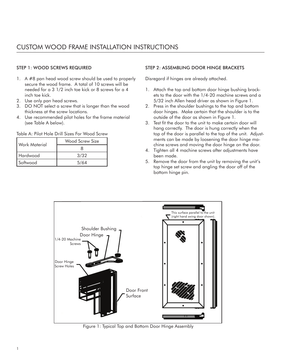 Custom wood frame installation instructions | Marvel Industries 30WCM User Manual | Page 2 / 8