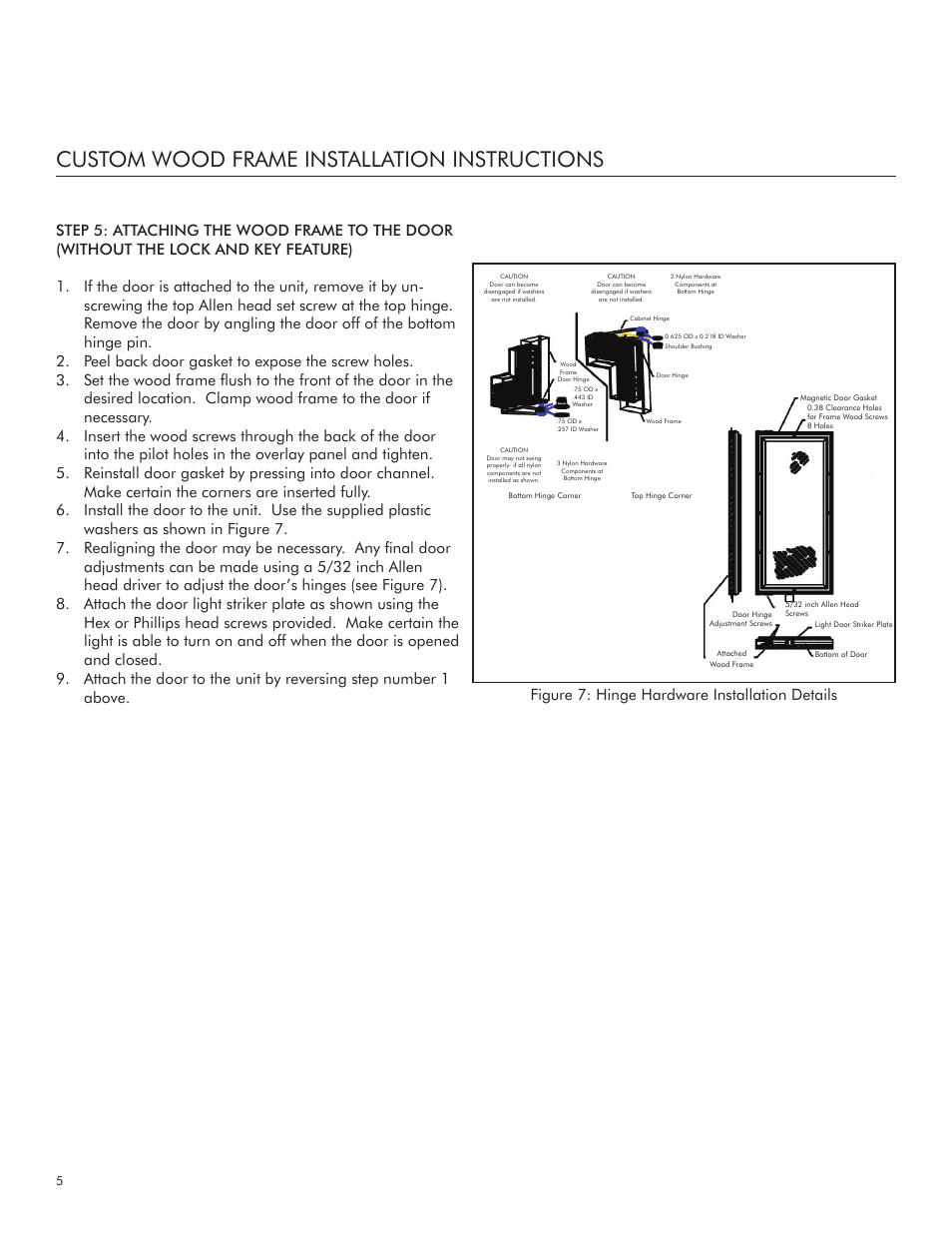 Custom wood frame installation instructions | Marvel Industries 30WCM User Manual | Page 6 / 8