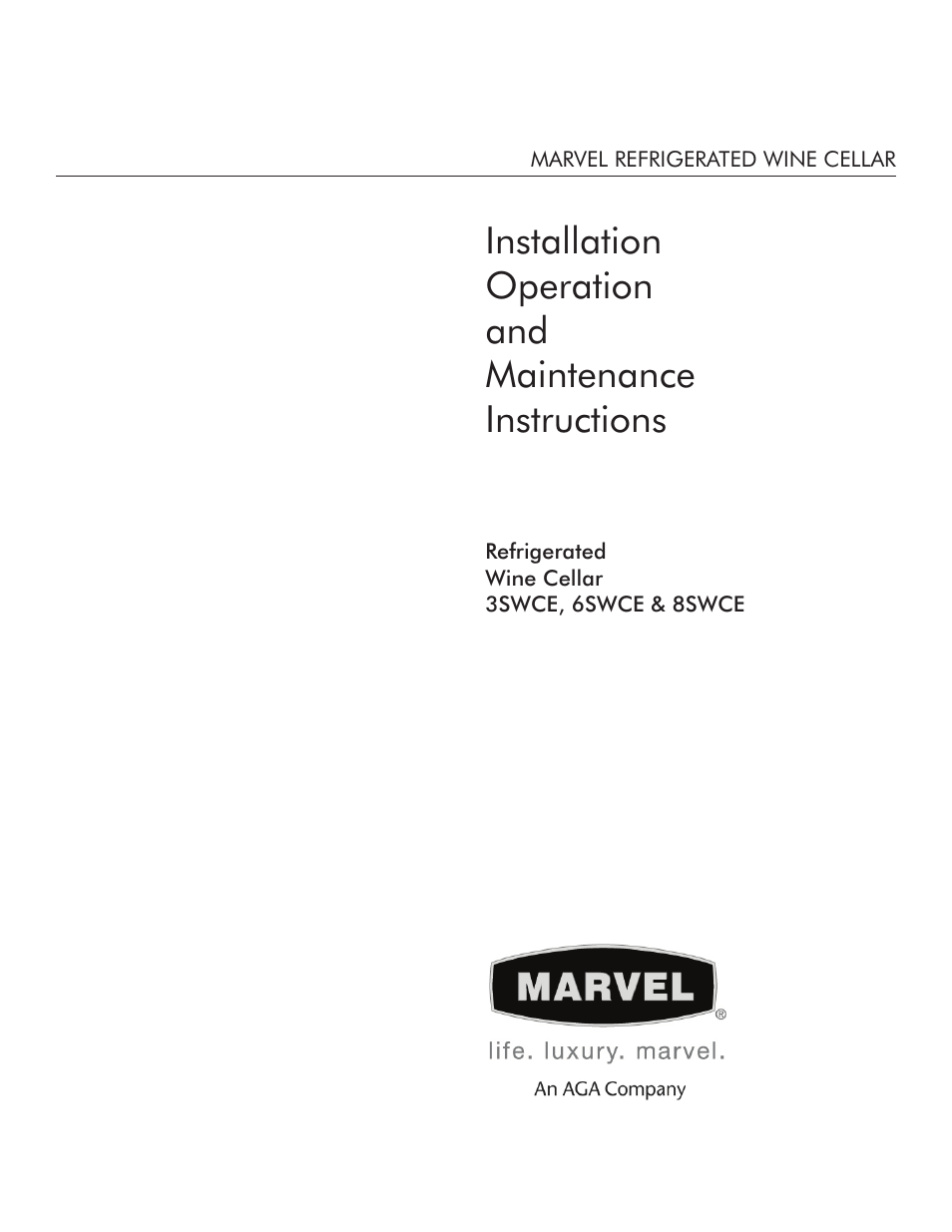Marvel Industries 8SWCE User Manual | 12 pages