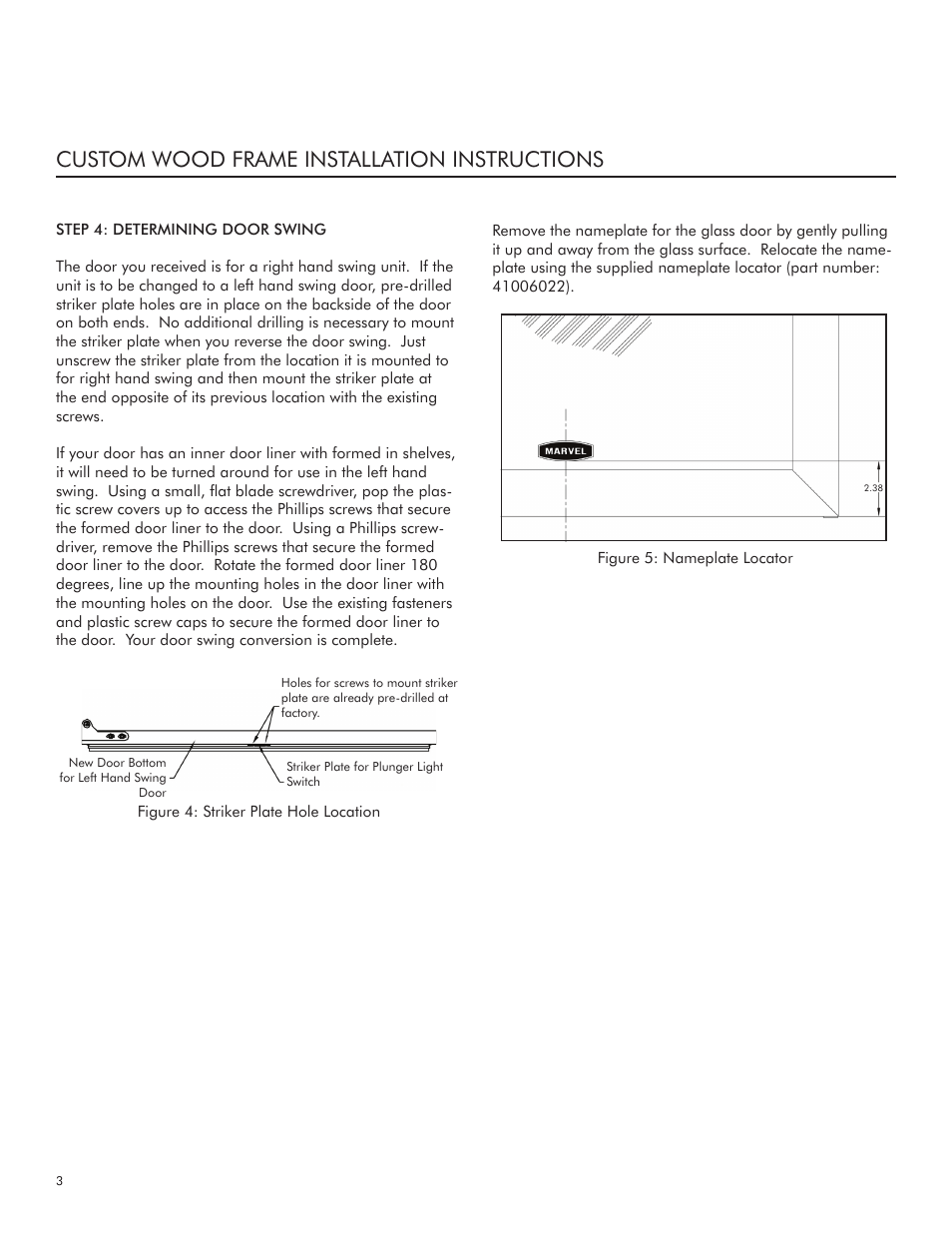 Custom wood frame installation instructions | Marvel Industries 6SWCE User Manual | Page 4 / 8