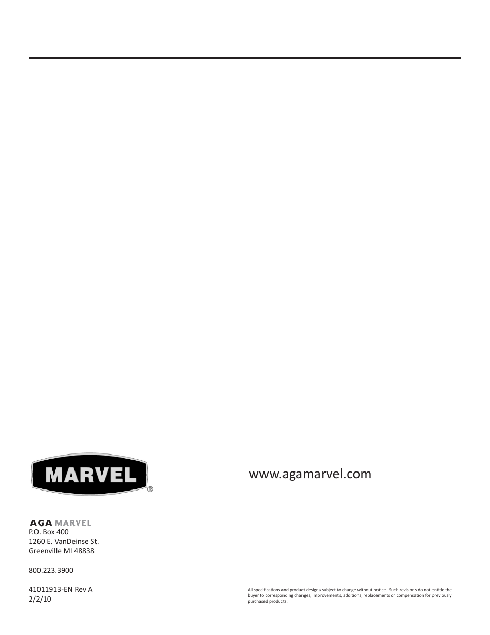 Marvel Industries 60RDE User Manual | Page 16 / 16