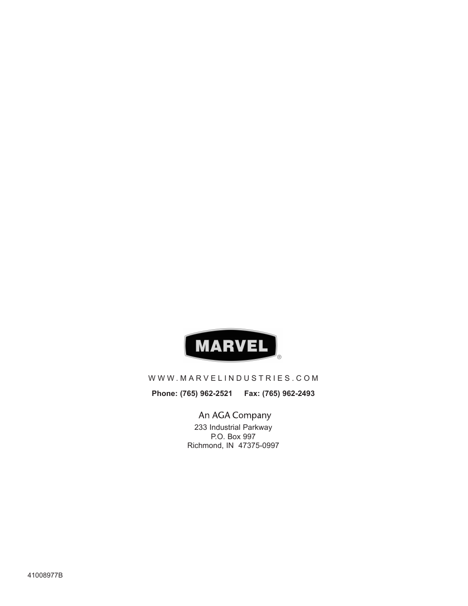 Marvel Industries 8SBAR User Manual | Page 12 / 12