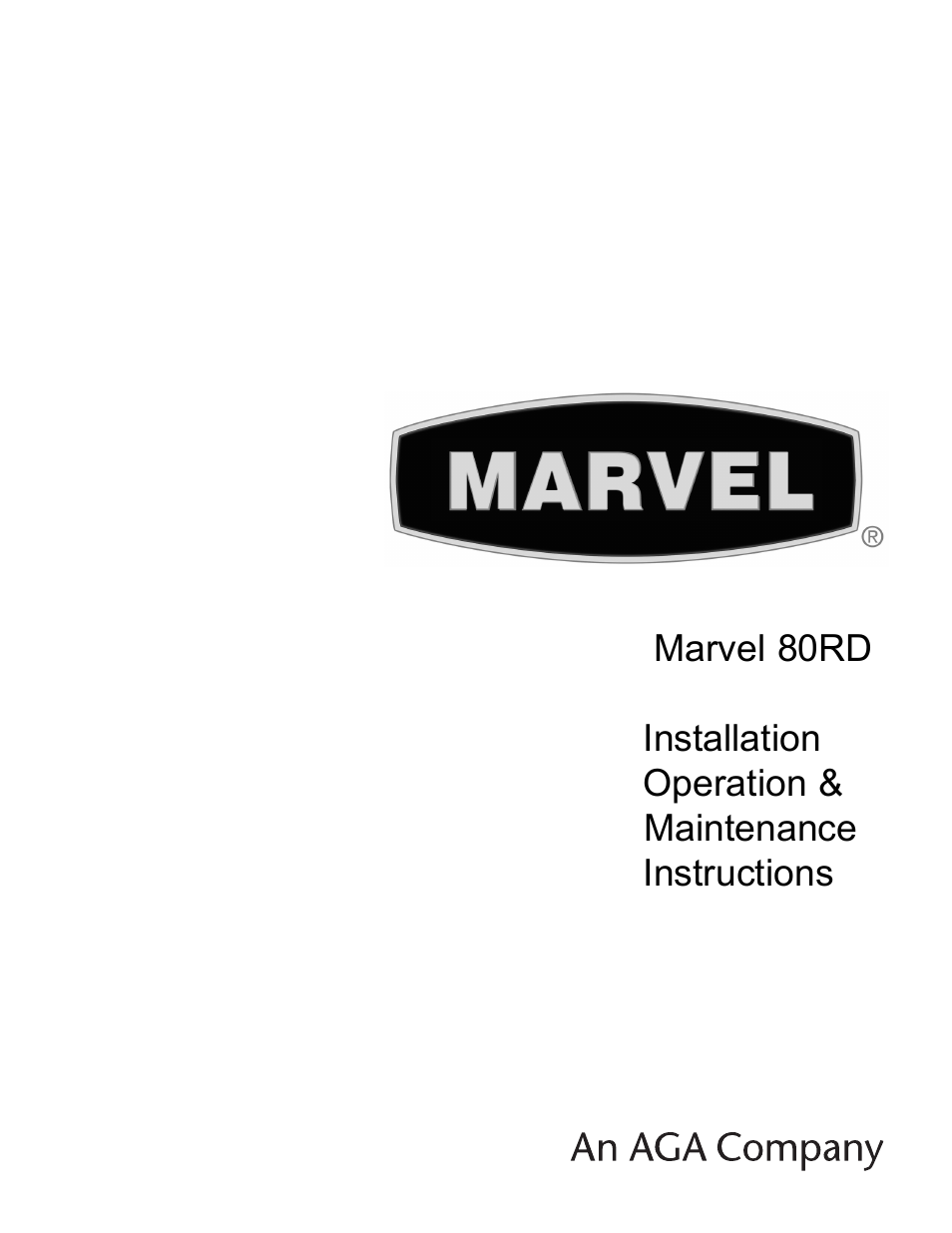 Marvel Industries 80RD User Manual | 12 pages