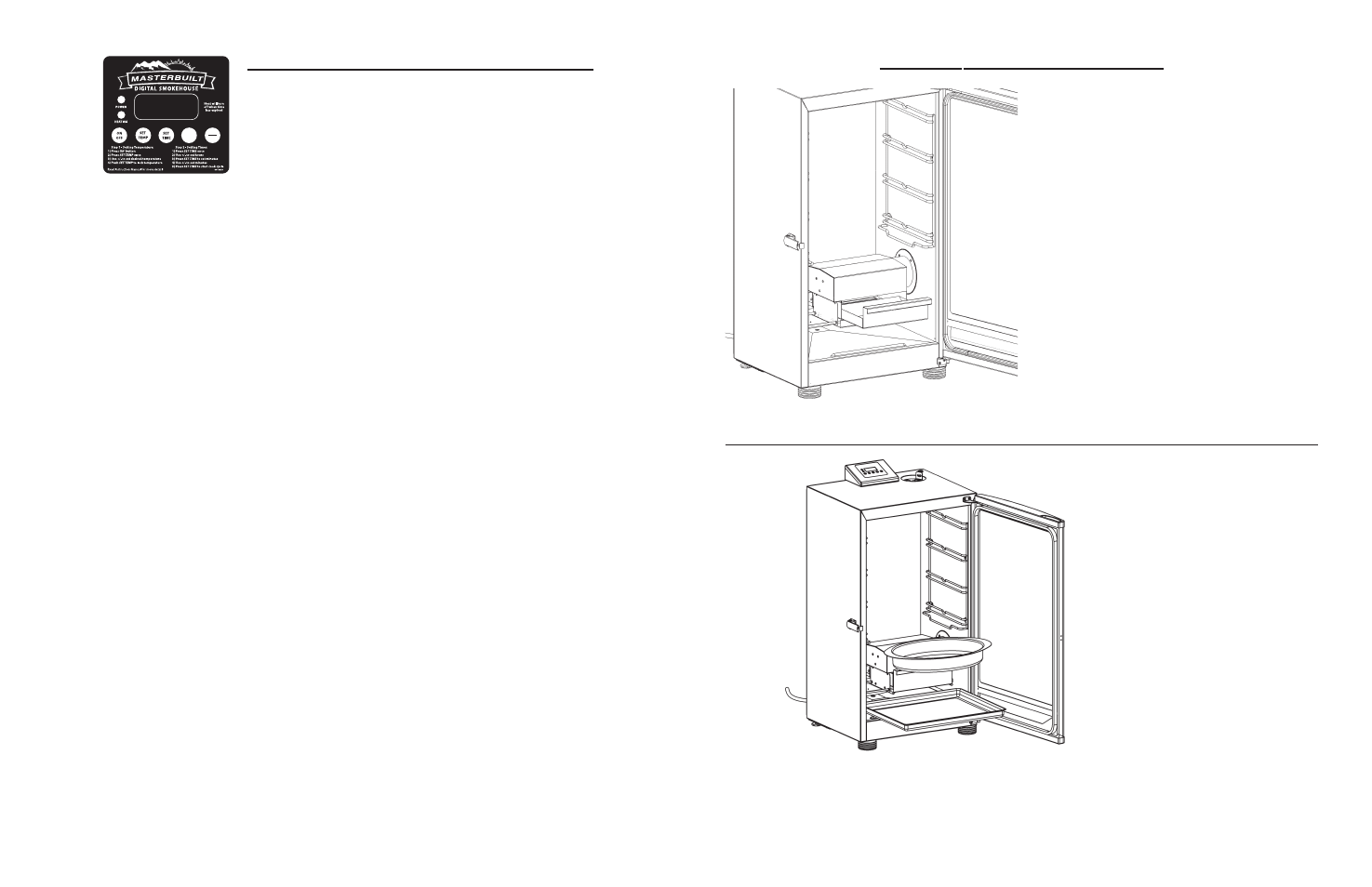 Assembly instructions continued, Control panel operating instructions | Masterbuilt 20070407 User Manual | Page 7 / 8