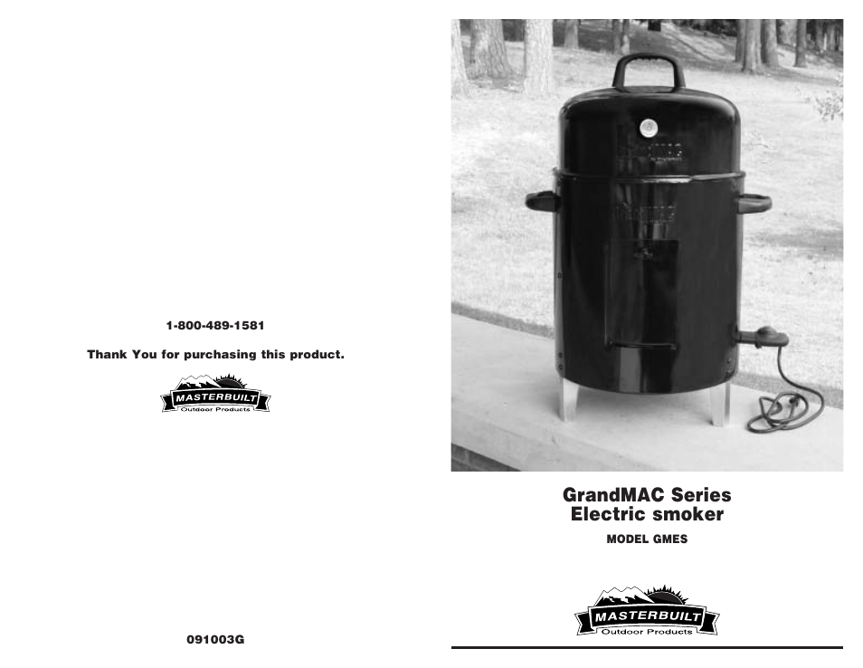 Masterbuilt GMES User Manual | 8 pages