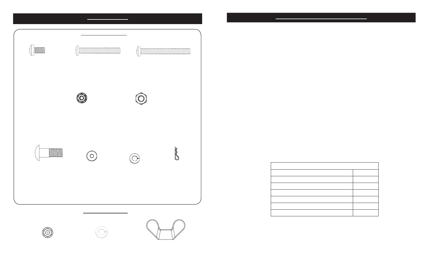 Hardware list, Charcoal lighting instructions | Masterbuilt 20043111 User Manual | Page 4 / 10