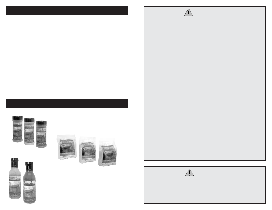 Caution, Warning | Masterbuilt SSSMPG User Manual | Page 3 / 6
