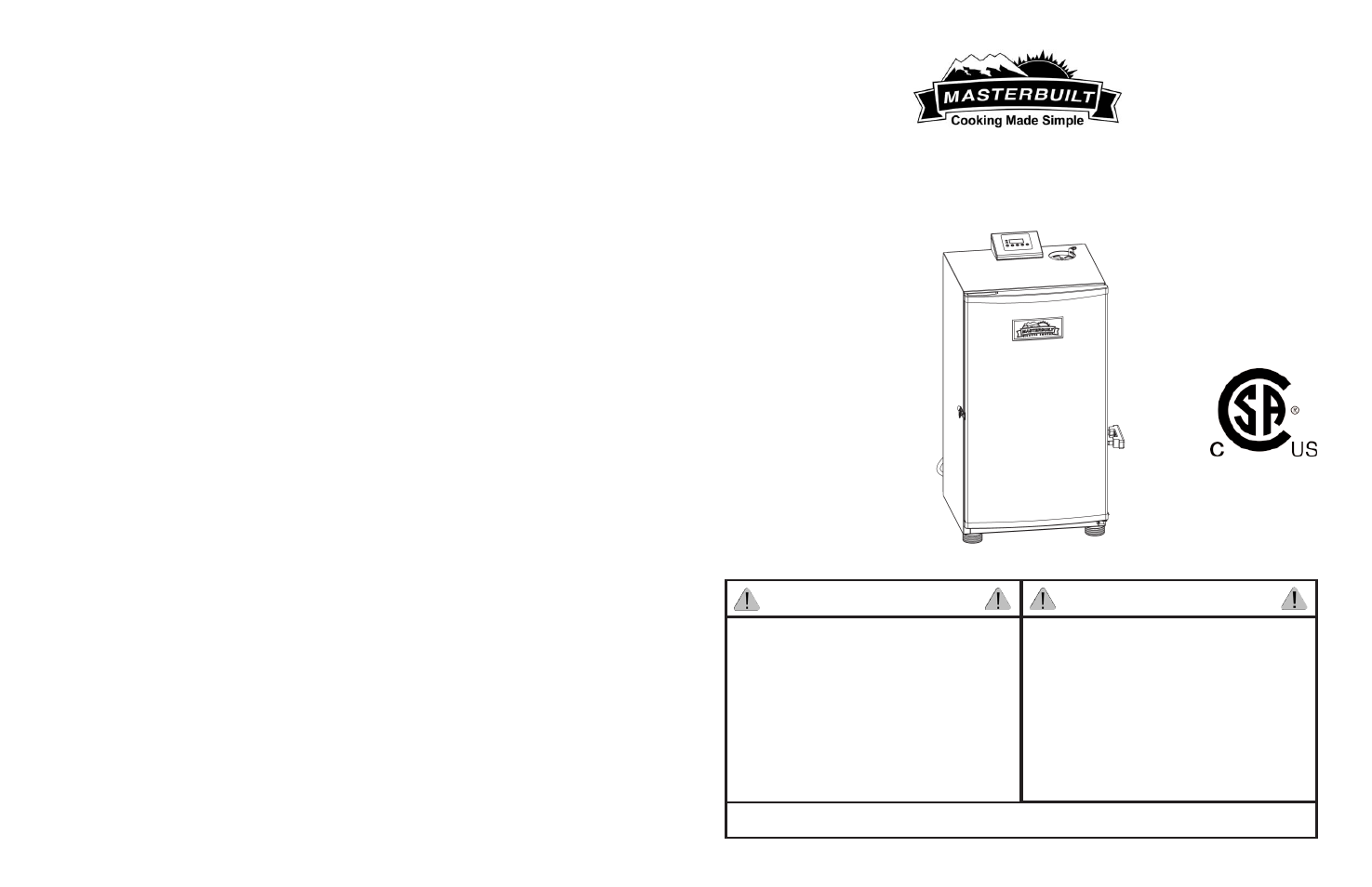 Masterbuilt 70070106 User Manual | 8 pages