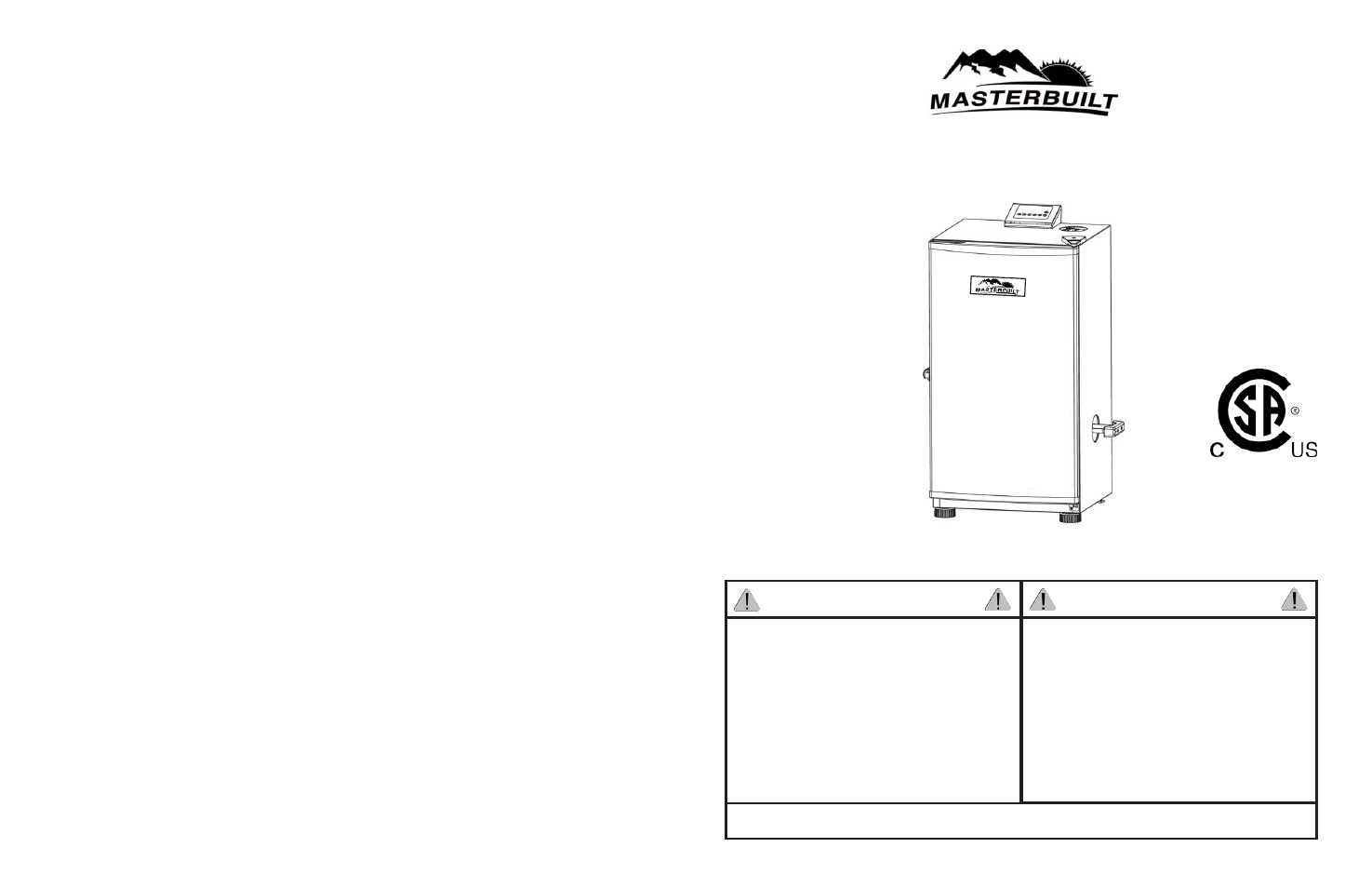 Masterbuilt 20070910 User Manual | 8 pages