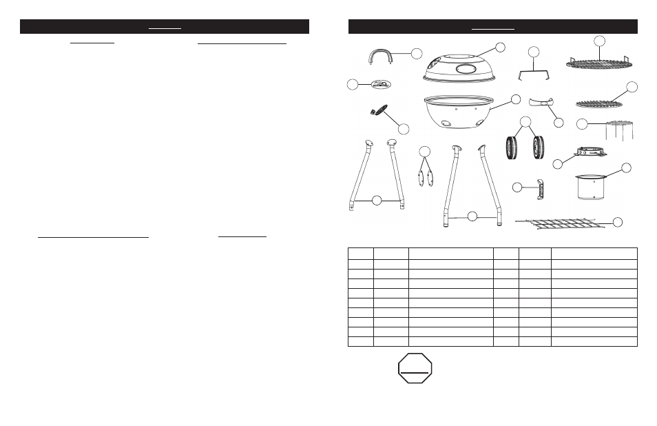 Stop, Parts list recipes | Masterbuilt 20042711 User Manual | Page 3 / 8