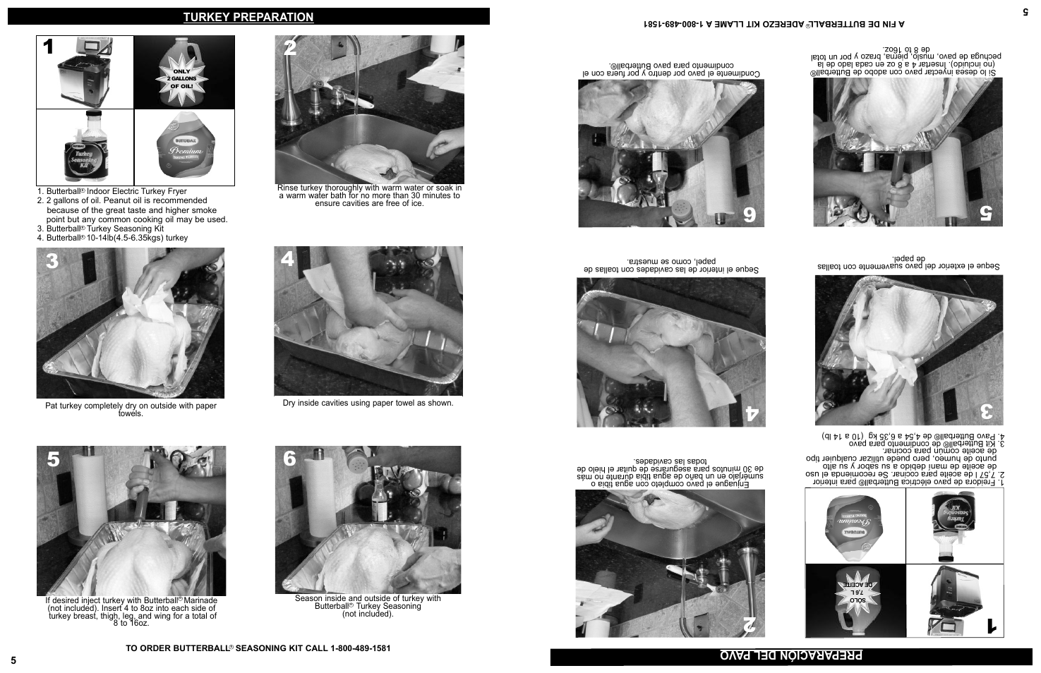 Turkey preparation, Preparación del pav o | Masterbuilt 20010210 User Manual | Page 6 / 16