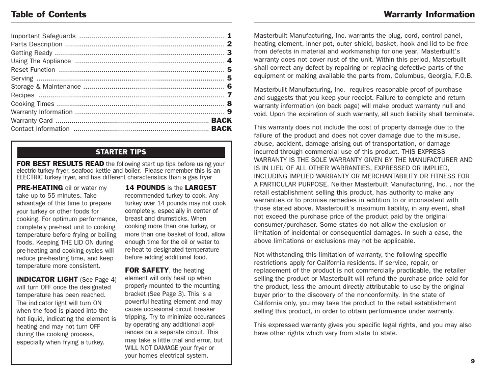 Masterbuilt 20010306 User Manual | Page 2 / 6