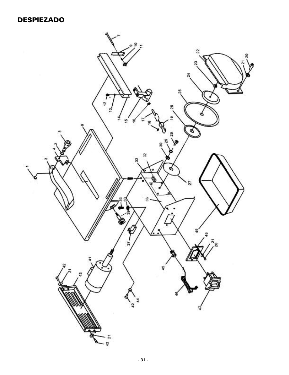 Despiezado | Masterbuilt Master Cut 7in. Portable Tile 60089 User Manual | Page 31 / 32