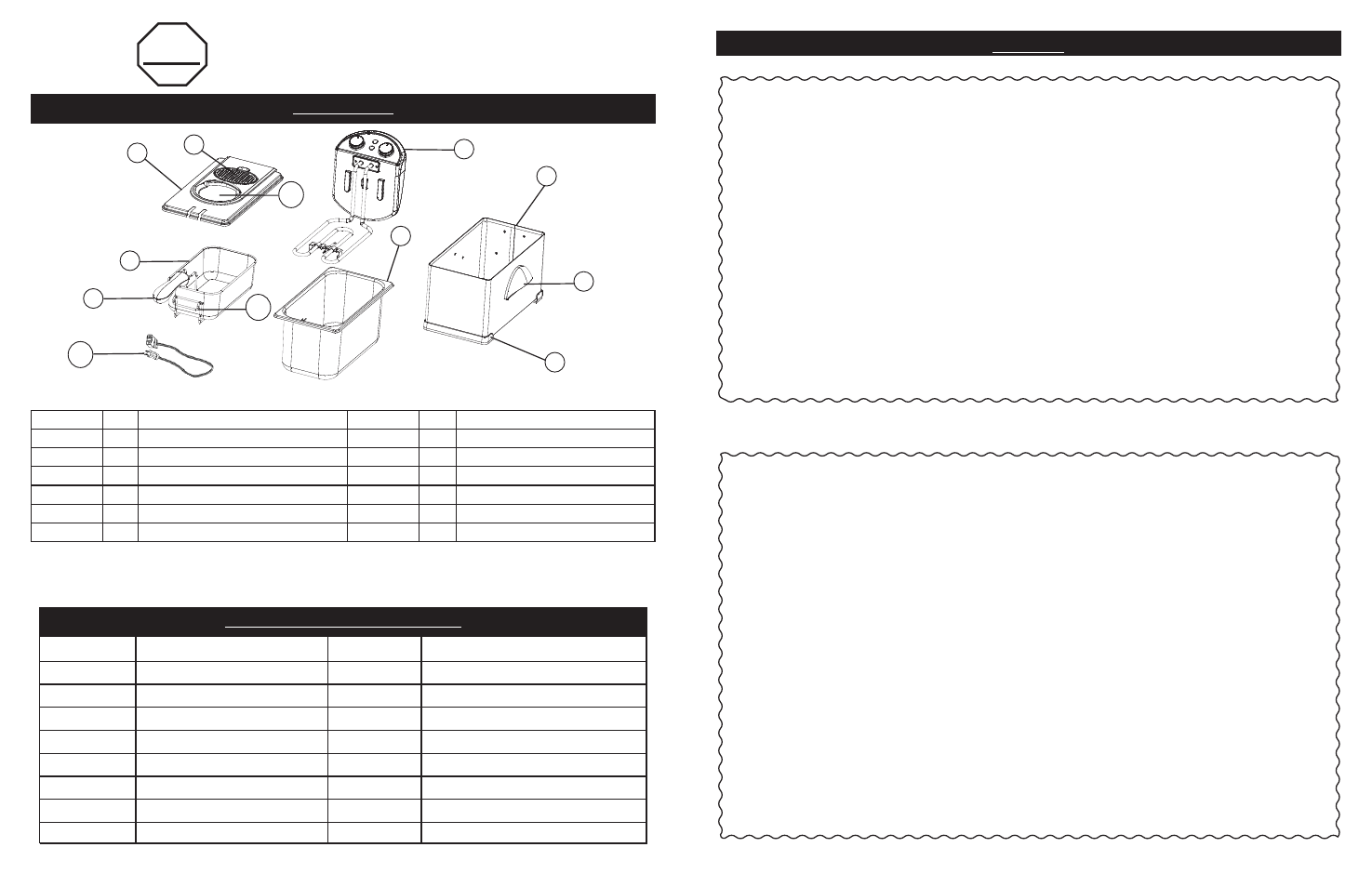 Stop, Parts list, Replacement parts list | Recipes | Masterbuilt 20010112 User Manual | Page 4 / 8