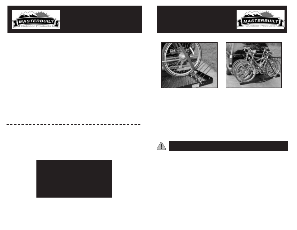 Masterbuilt HITCH-HAUL Bike Carrier HEDB2 User Manual | 2 pages