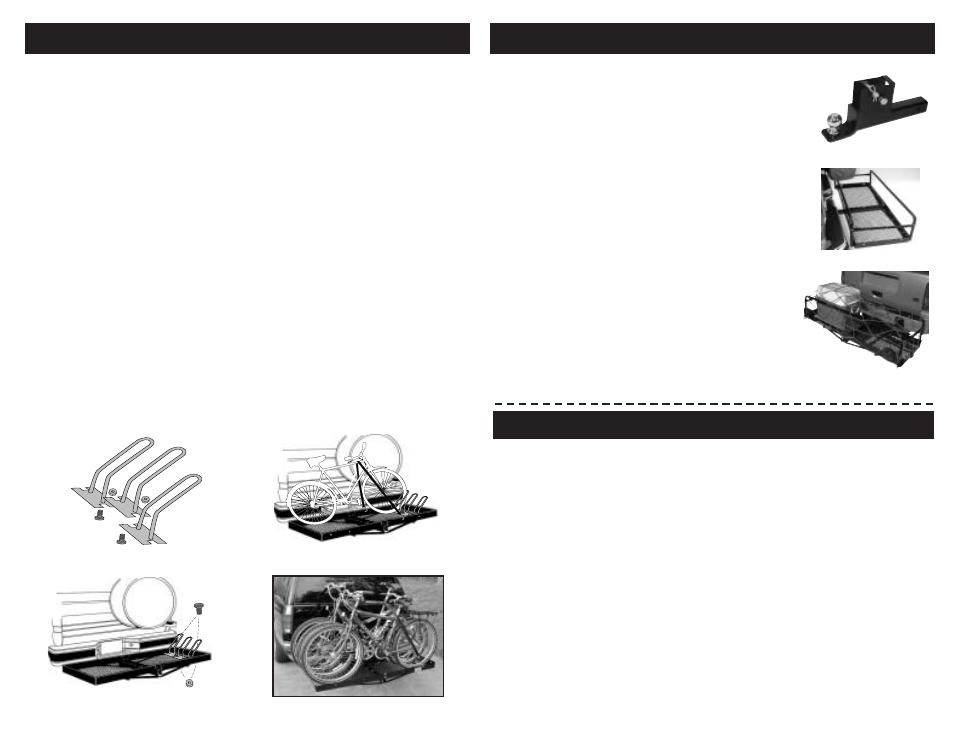 Warranty information, Assembly instructions for bike rack | Masterbuilt HITCH-HAUL Bike Carrier HEDB2 User Manual | Page 2 / 2