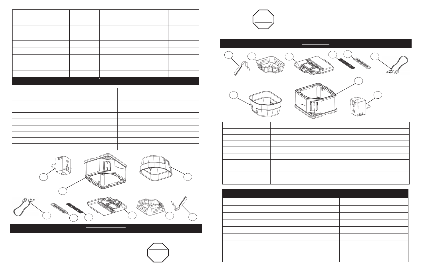 Stop, Al to, Parts list | Lista de piezas | Masterbuilt 20010610 User Manual | Page 3 / 16