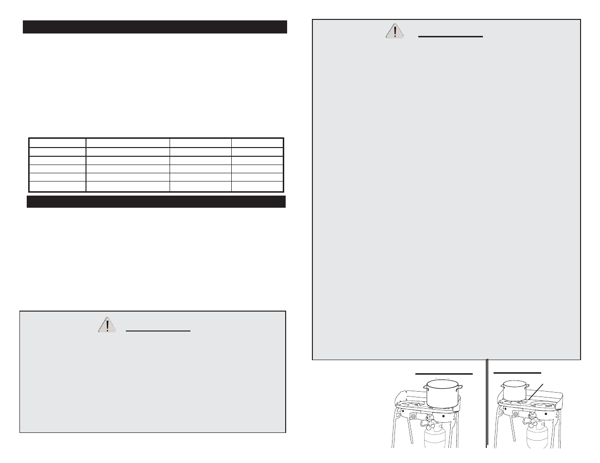 Warning, Warning incorrect correct | Masterbuilt Outdoor LP Gas Double Cooker MDCL User Manual | Page 5 / 8