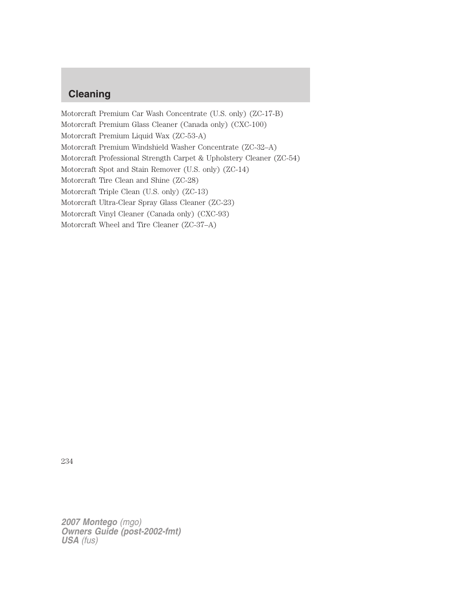 Cleaning | Mercury Montego 2007s User Manual | Page 234 / 280