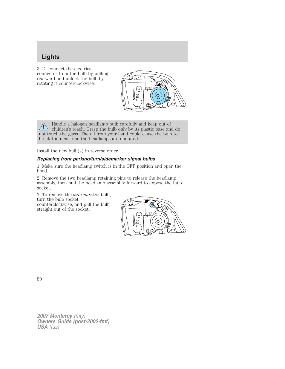 Lights | Mercury Mariner Hybrid 2007 User Manual | Page 50 / 312