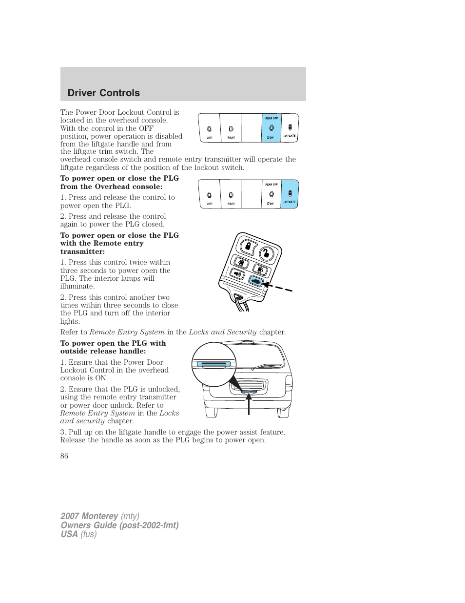 Driver controls | Mercury Mariner Hybrid 2007 User Manual | Page 86 / 312