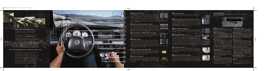 It was designed for someone like you, Big, powerful and aggressive, Exhilarating | Someone who wants it all, Clock controls | Mercury 2003 Marauder User Manual | Page 2 / 2