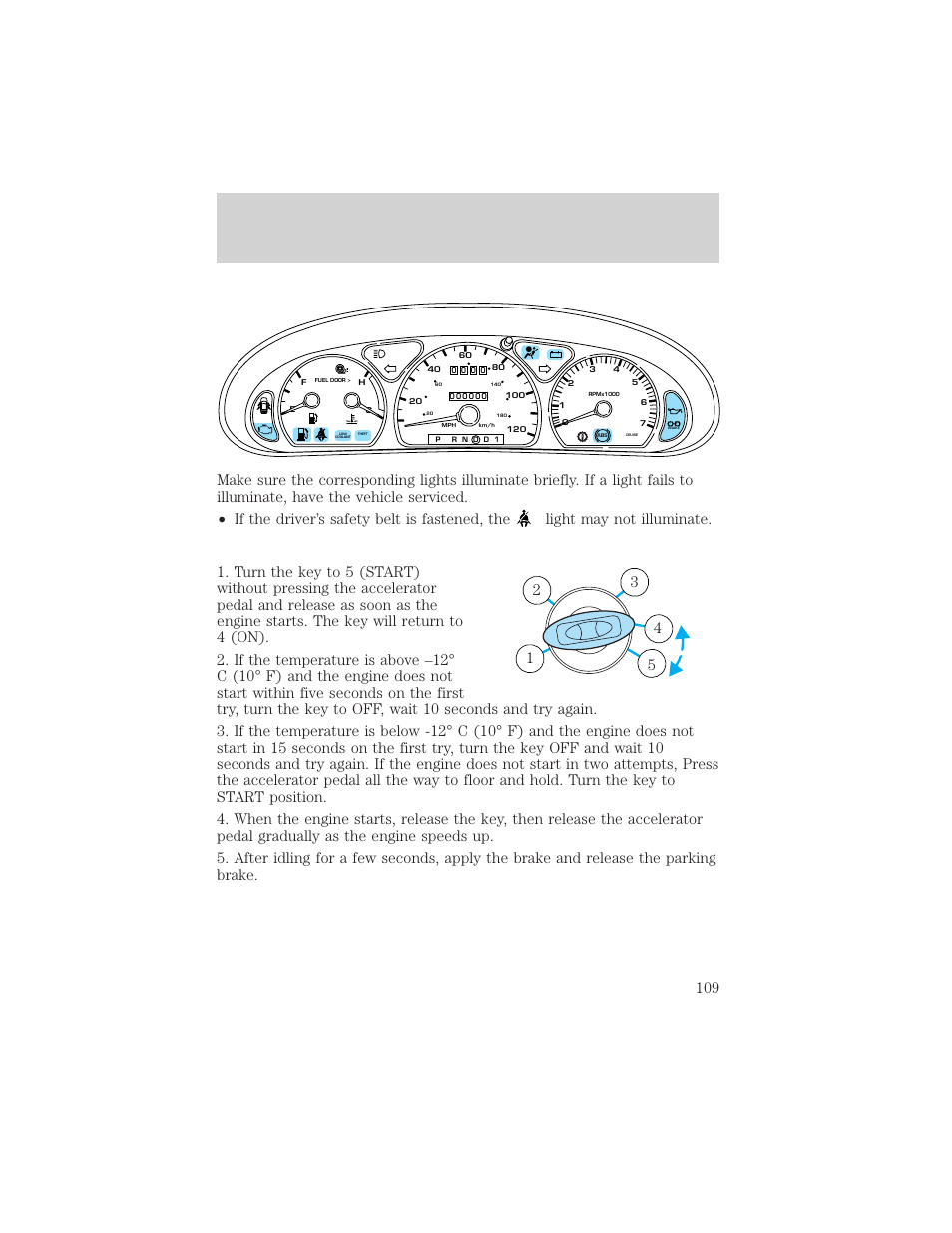 Starting | Mercury Sable 2000 User Manual | Page 109 / 232