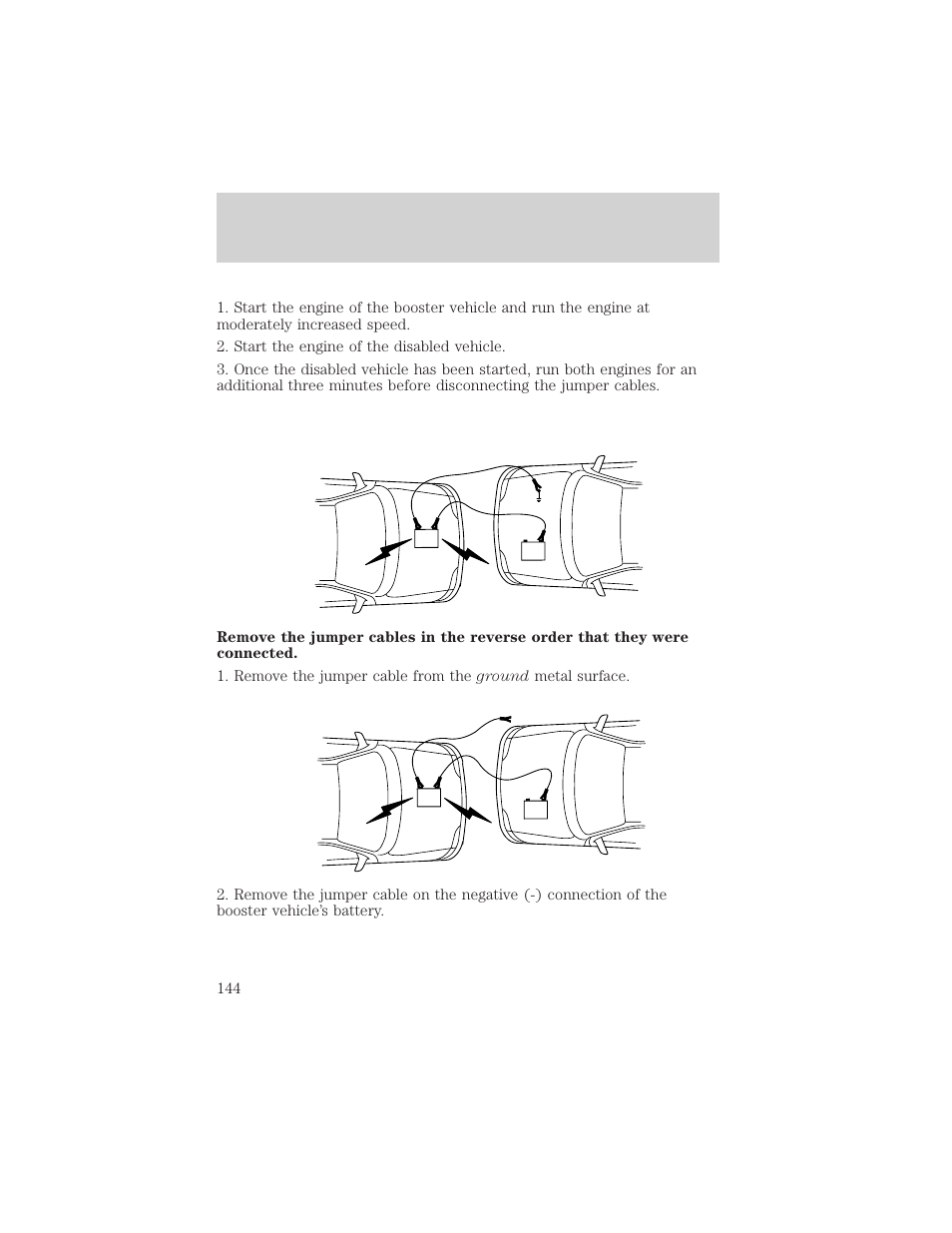 Roadside emergencies | Mercury Sable 2000 User Manual | Page 144 / 232
