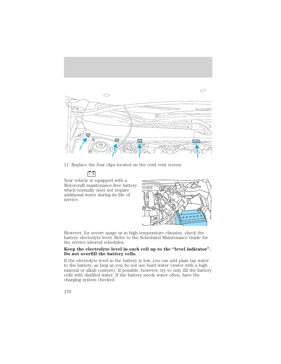 Maintenance and care | Mercury Sable 2000 User Manual | Page 170 / 232
