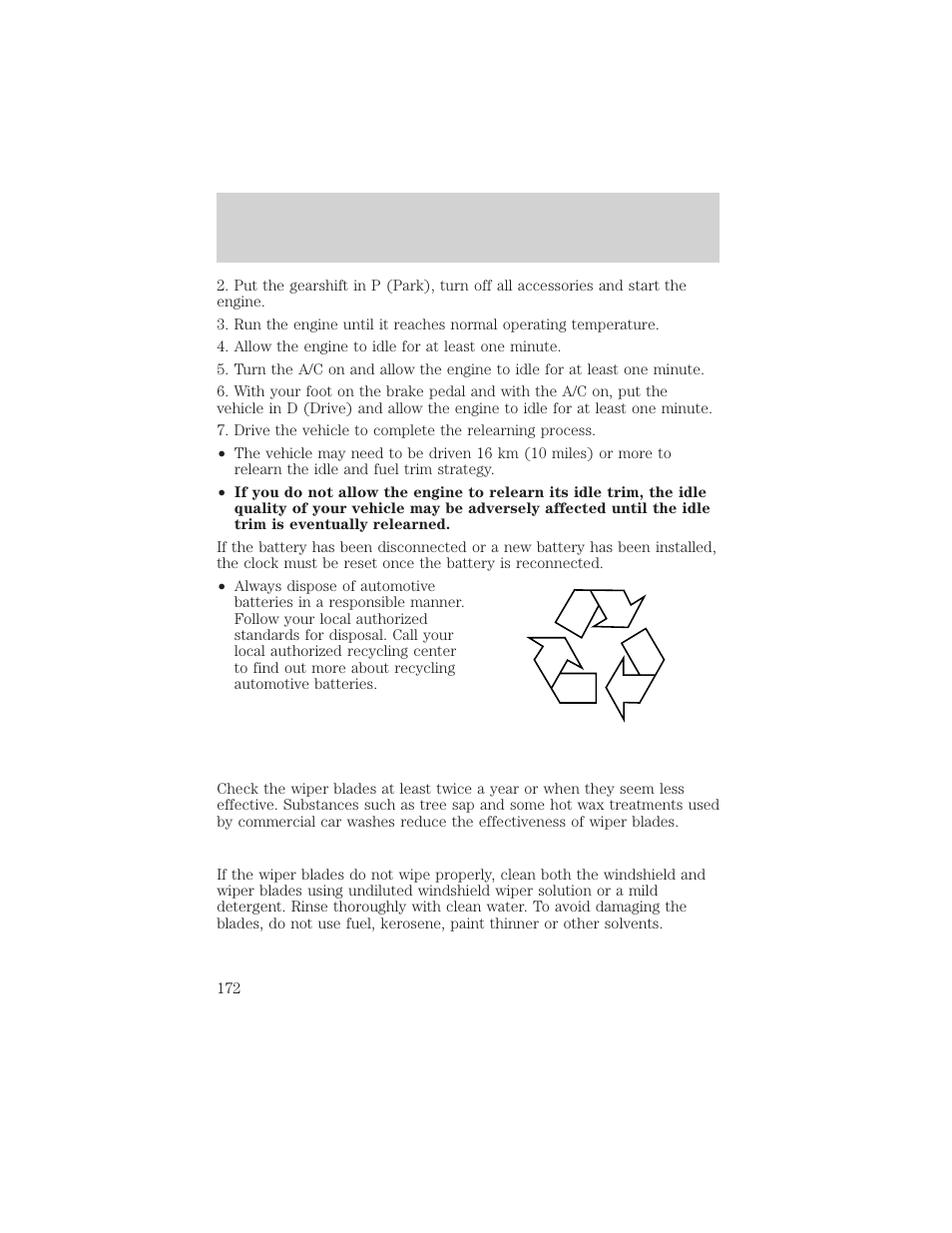 Maintenance and care | Mercury Sable 2000 User Manual | Page 172 / 232