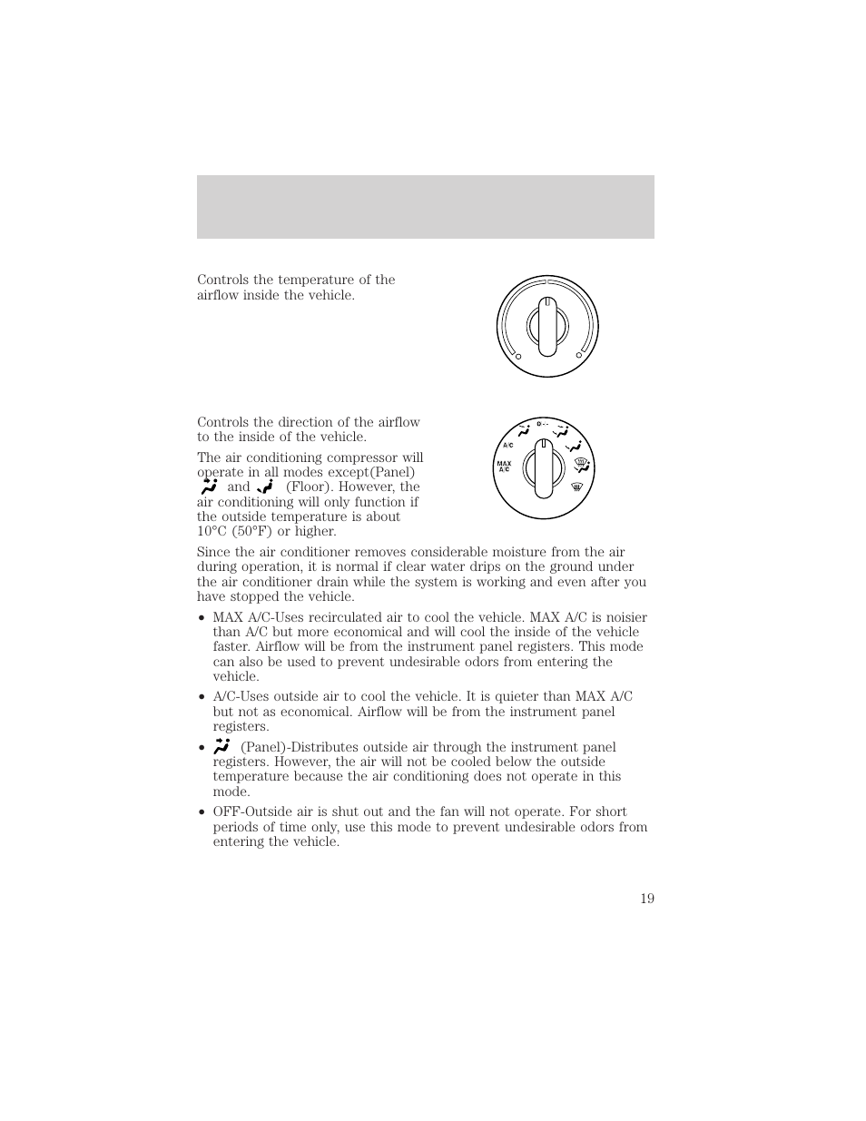 Controls and features | Mercury Sable 2000 User Manual | Page 19 / 232