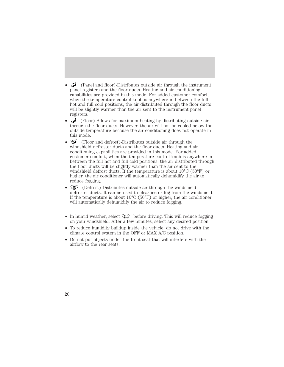 Controls and features | Mercury Sable 2000 User Manual | Page 20 / 232