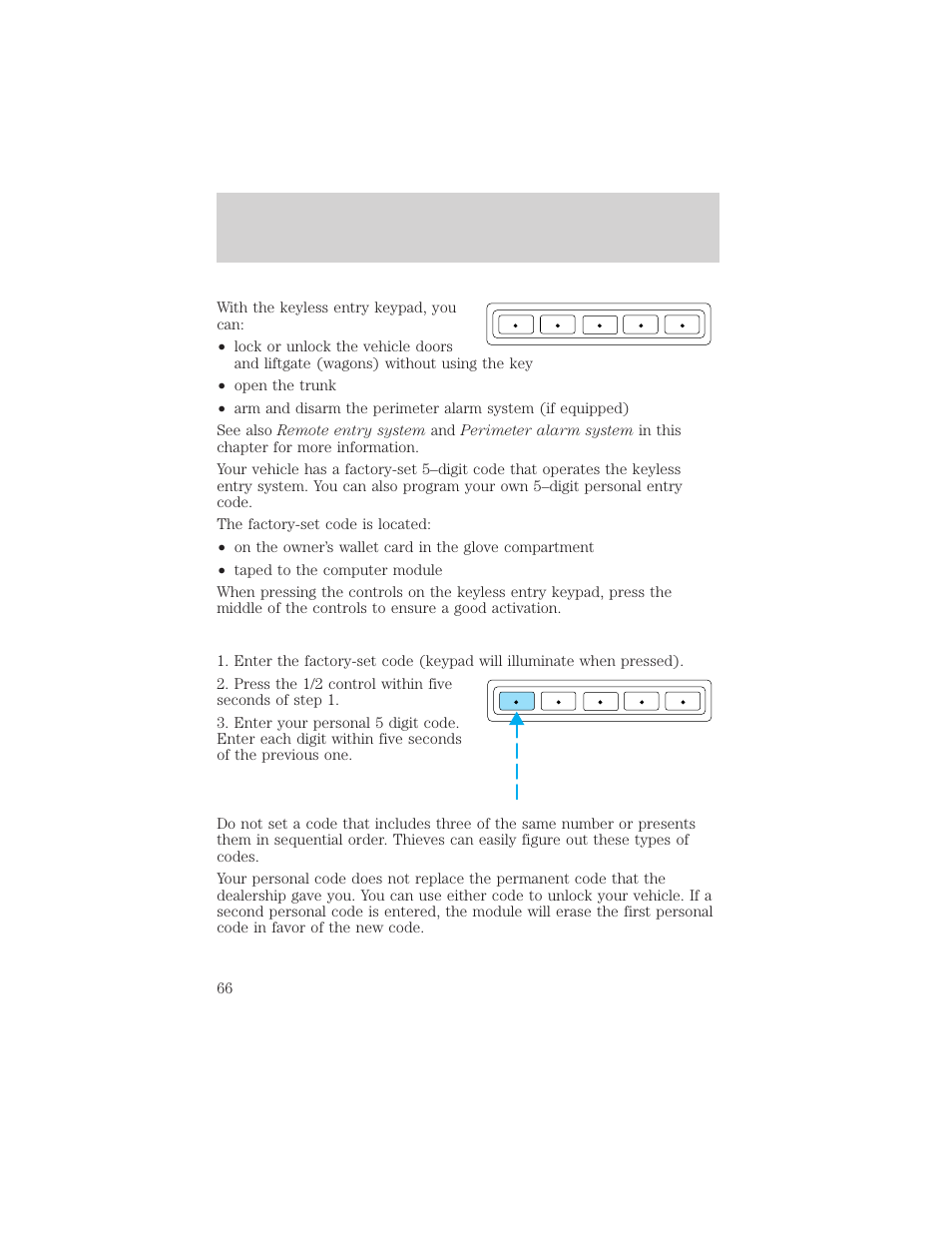 Controls and features | Mercury Sable 2000 User Manual | Page 66 / 232