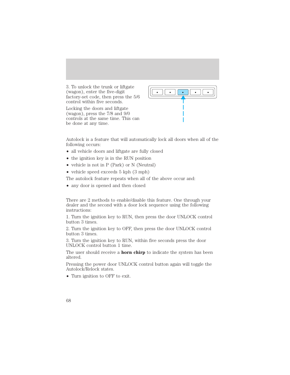 Controls and features | Mercury Sable 2000 User Manual | Page 68 / 232