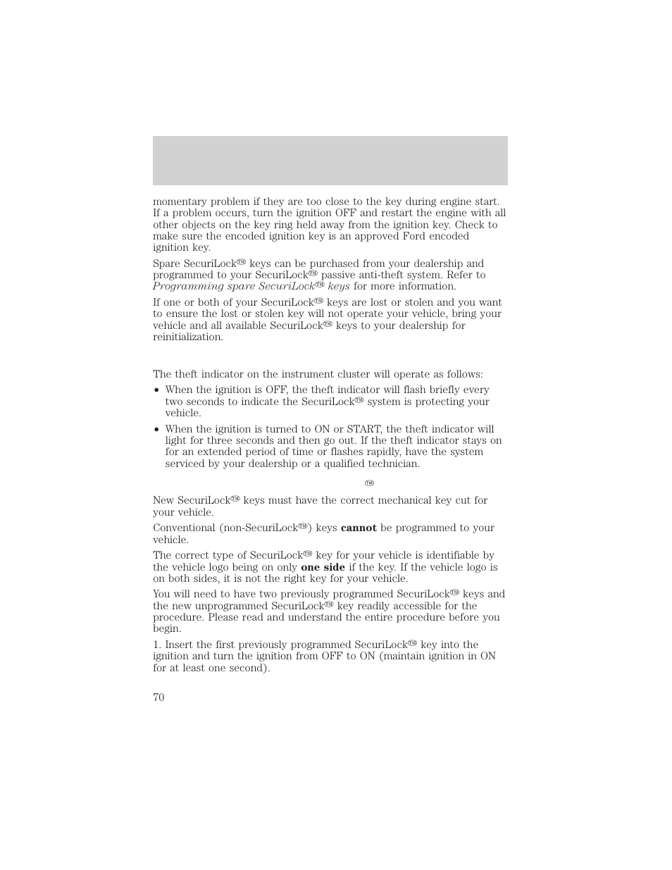 Controls and features | Mercury Sable 2000 User Manual | Page 70 / 232
