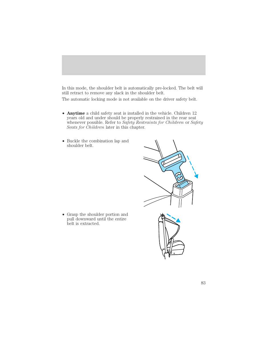 Seating and safety restraints | Mercury Sable 2000 User Manual | Page 83 / 232