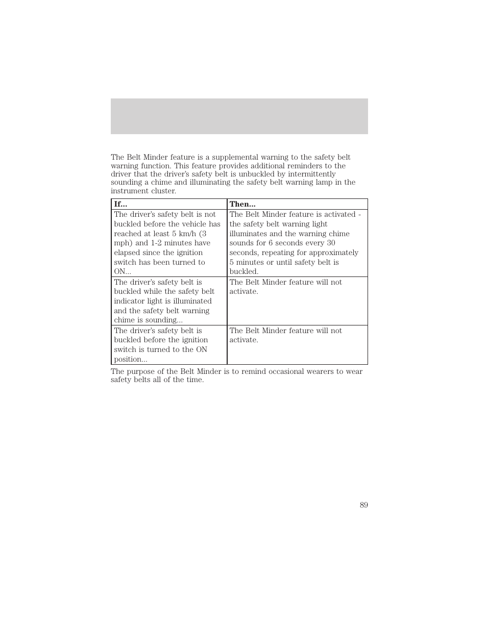 Seating and safety restraints | Mercury Sable 2000 User Manual | Page 89 / 232