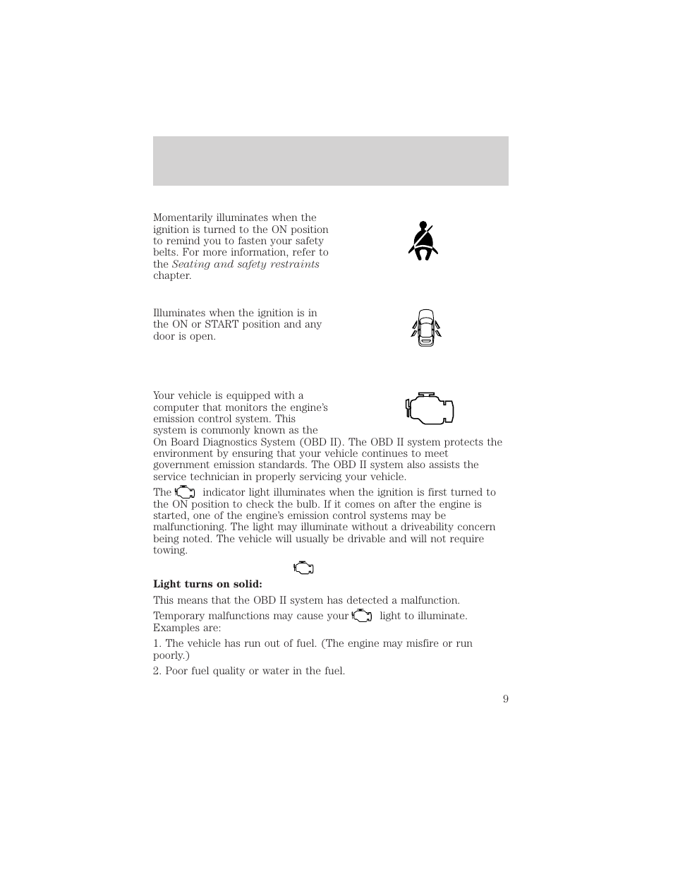 Instrumentation | Mercury Sable 2000 User Manual | Page 9 / 232