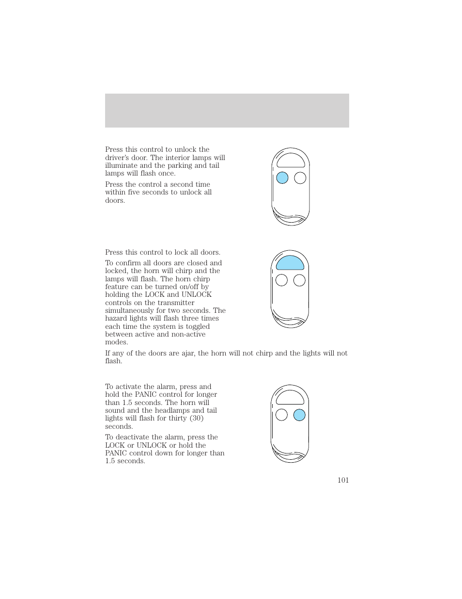 Controls and features | Mercury 1999 Villager User Manual | Page 101 / 264