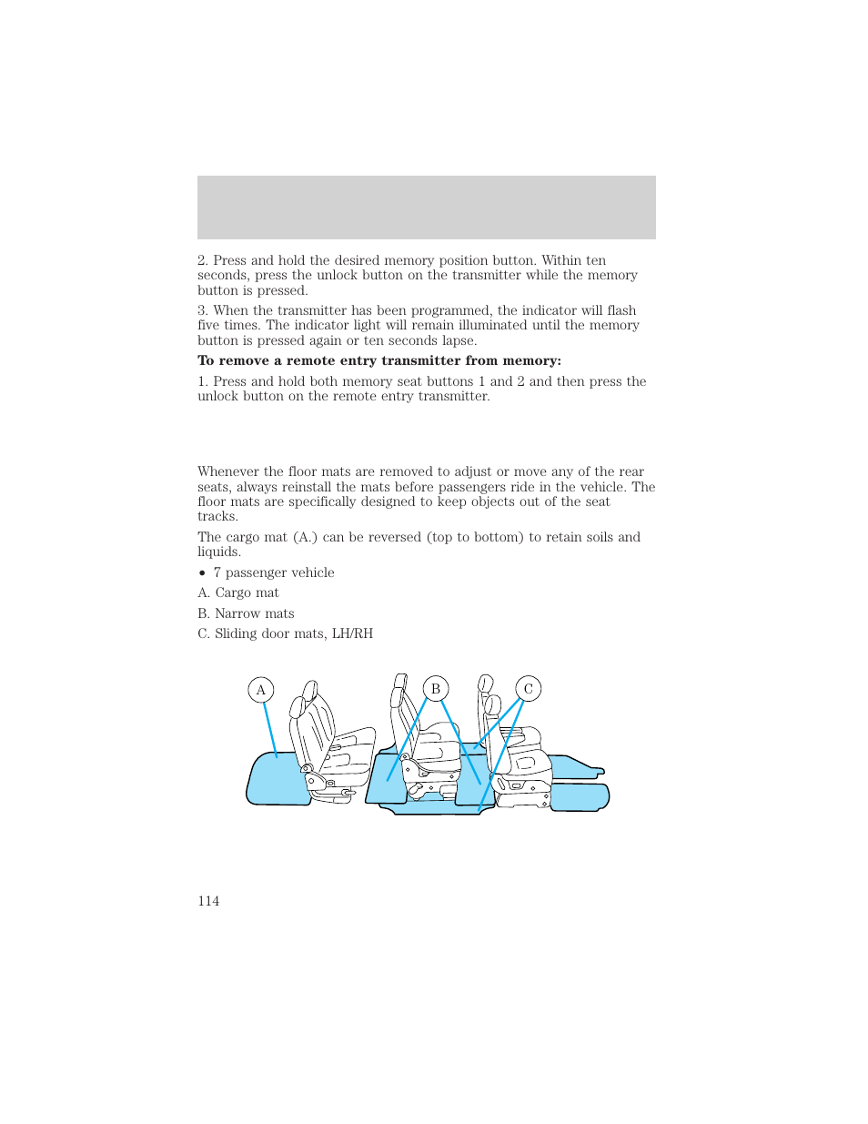 Seating and safety restraints | Mercury 1999 Villager User Manual | Page 114 / 264