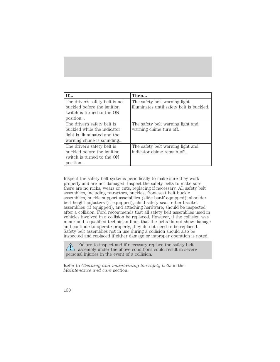 Seating and safety restraints | Mercury 1999 Villager User Manual | Page 130 / 264