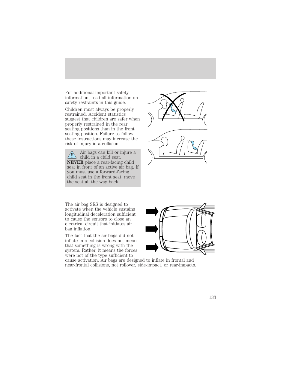 Seating and safety restraints | Mercury 1999 Villager User Manual | Page 133 / 264