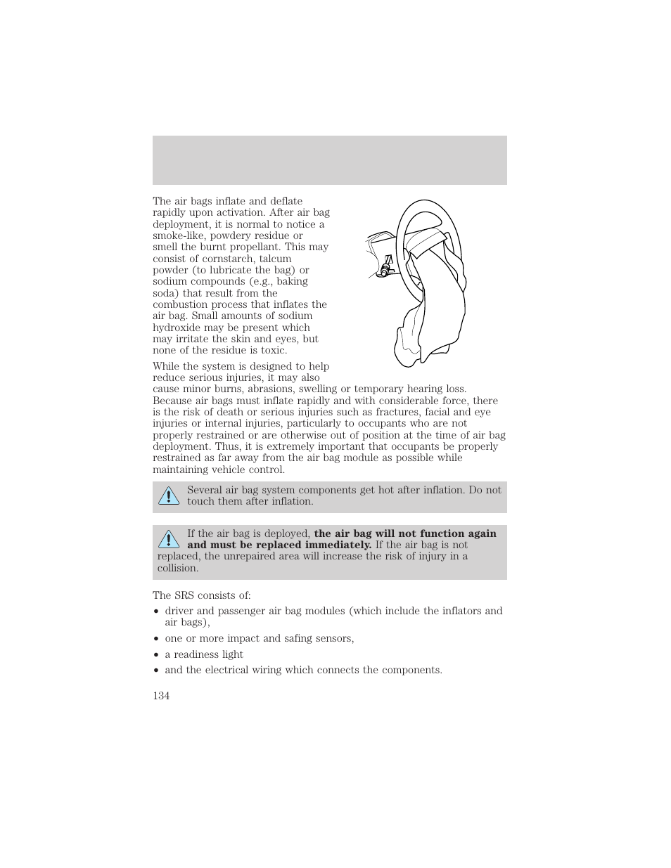 Seating and safety restraints | Mercury 1999 Villager User Manual | Page 134 / 264