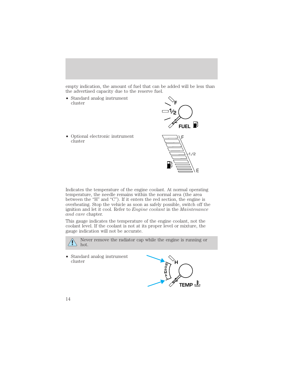 Instrumentation | Mercury 1999 Villager User Manual | Page 14 / 264