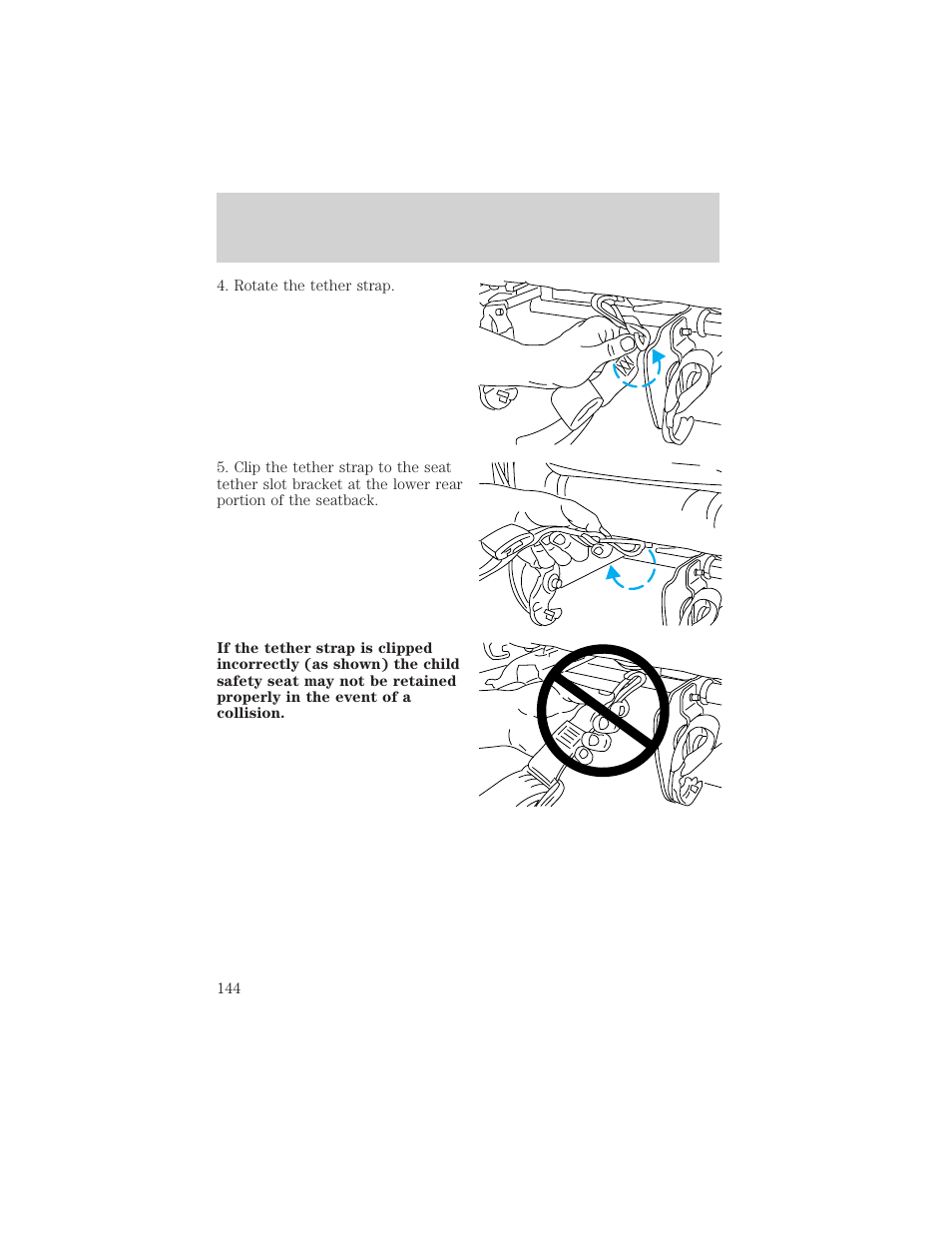 Seating and safety restraints | Mercury 1999 Villager User Manual | Page 144 / 264