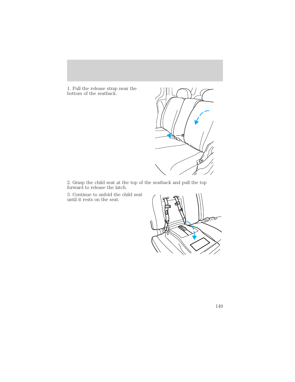 Seating and safety restraints | Mercury 1999 Villager User Manual | Page 149 / 264